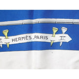 Copie de Hermes 1964 Blue White First Issue Golf by Christiane Vauzelles Twill 90cm - poupishop