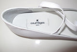 Courreges White Peep-toe Mary Jane Flat Women Shoes, NIB! - poupishop