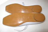 Courreges White Peep-toe Mary Jane Flat Women Shoes, NIB! - poupishop