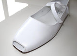 Courreges White Peep-toe Mary Jane Flat Women Shoes, NIB! - poupishop