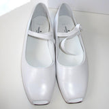 Courreges White Peep-toe Mary Jane Flat Women Shoes, NIB! - poupishop