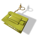 Delvaux Green Anis Lime Madame Patent Leather Bag Charm Key Ring, New! - poupishop