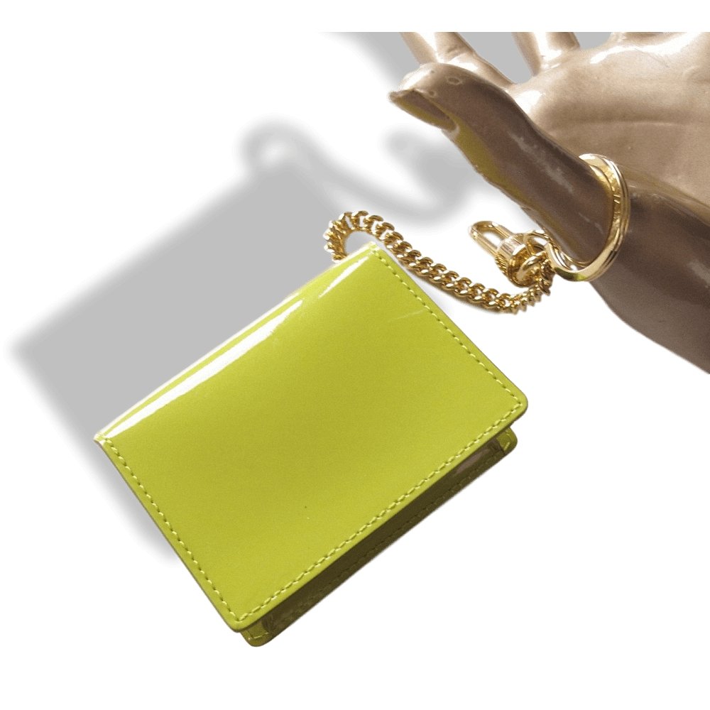 Delvaux Green Anis Lime Madame Patent Leather Bag Charm Key Ring, New! - poupishop