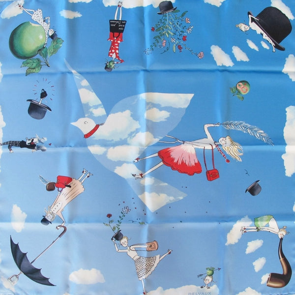 Delvaux Limited An Homage to Magritte Artist Twill Silk Scarf 70cm, NIB! - poupishop