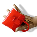 Delvaux Piment Brillant Leather Bag Charm Key Ring, NIB! - poupishop
