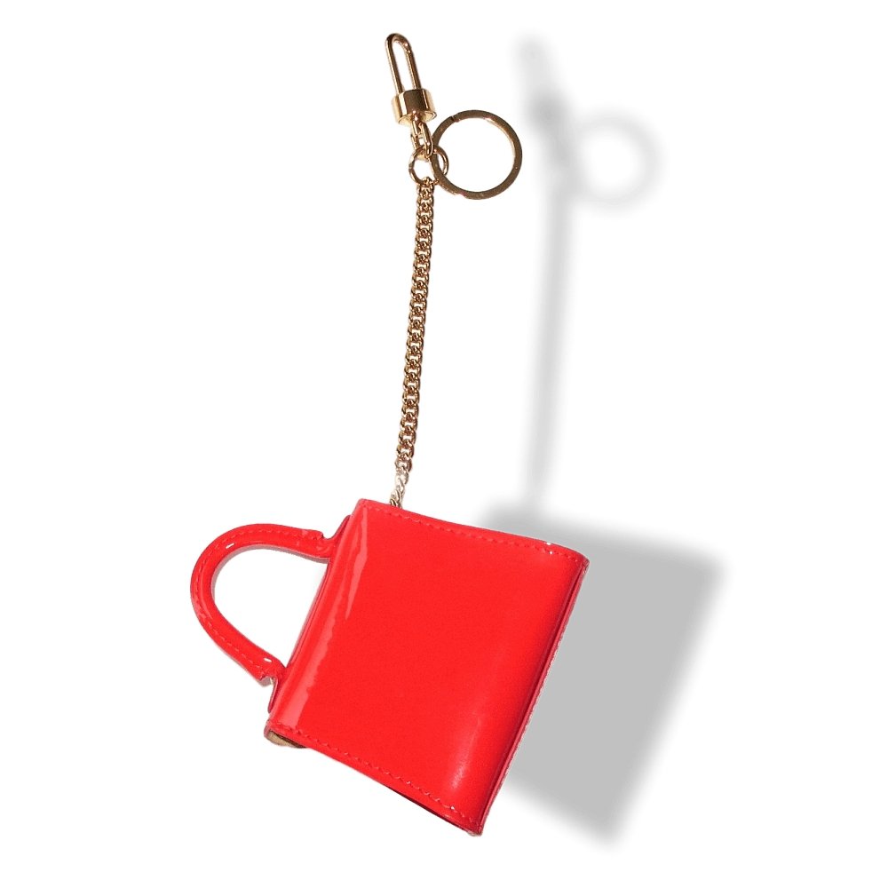 Delvaux Piment Brillant Leather Bag Charm Key Ring, NIB! - poupishop