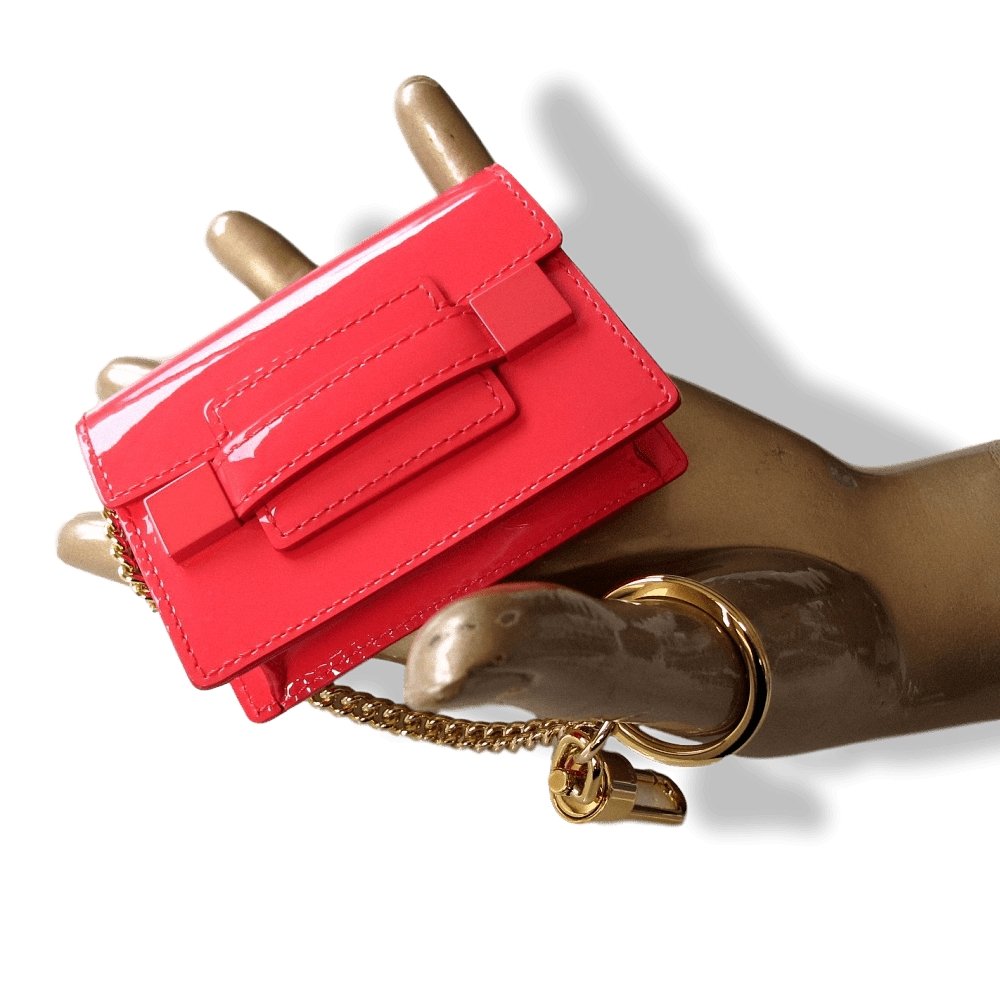 Delvaux Pink Madame Patent Leather Bag Charm Key Ring, New! - poupishop