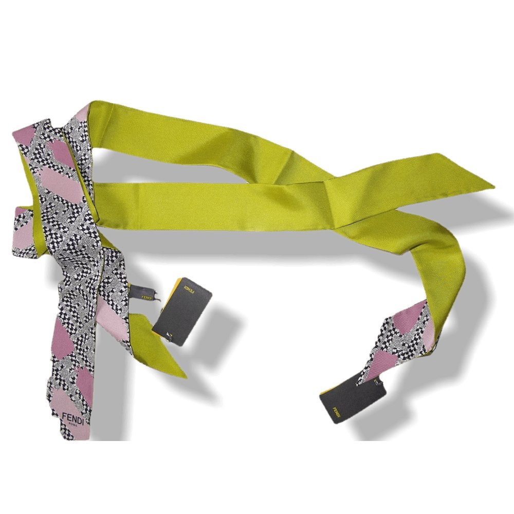 Fendi Anis/Rose Printed Twillino Zucca Twilly, NWT! - poupishop