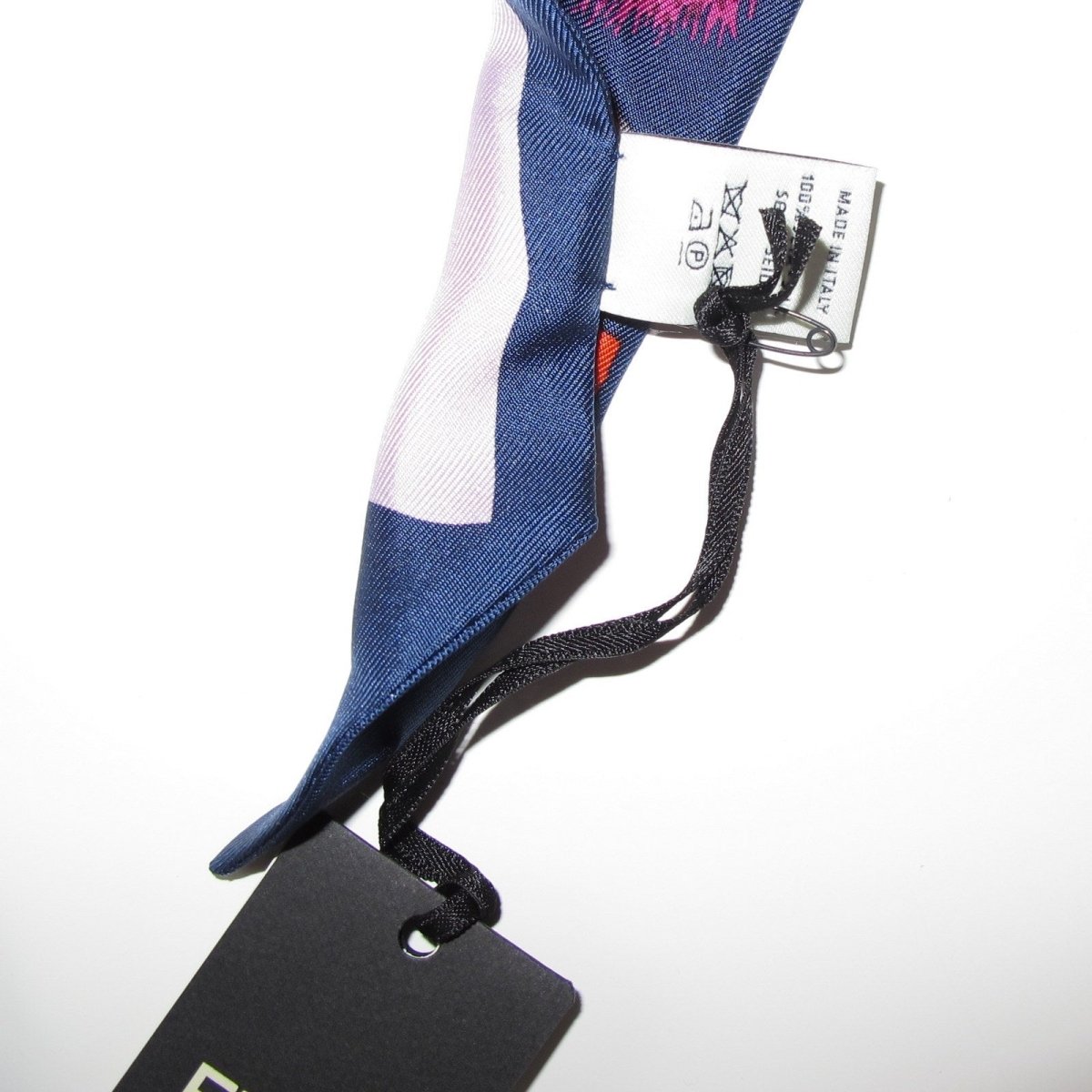 Fendi Blue Denim/Rose Printed Creatures Monster Twilly, NWT! - poupishop