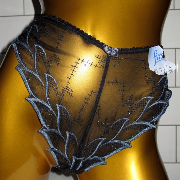 First Black/Blue Sequins Lace Sexy Thong, NWT! - poupishop