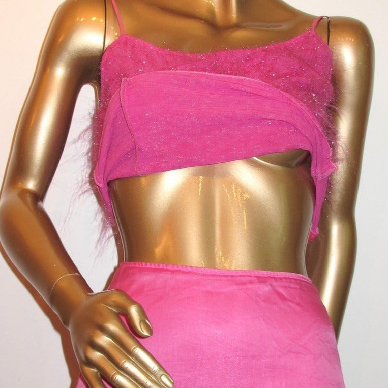 Georgio Armani Pink Sparkling Evening Suit 2pc Sz40 - poupishop
