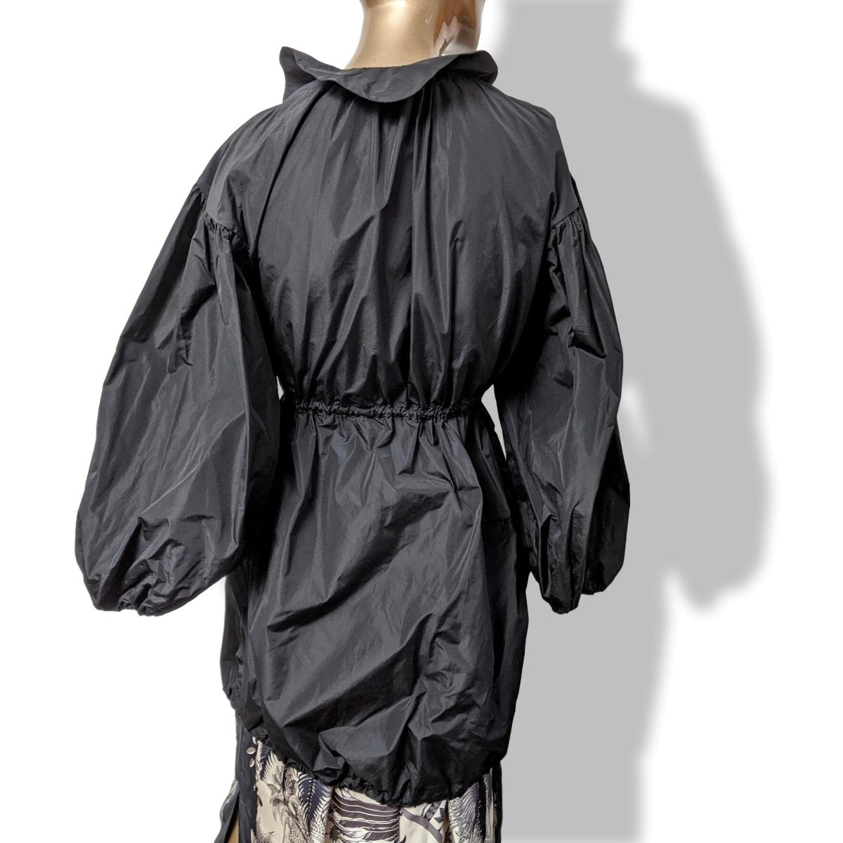 Giambattista Valli Black RUFFLE BALLOON SLEEVE Parka Sz38, New! - poupishop