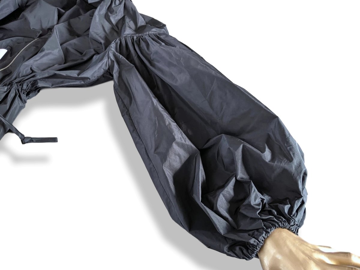 Giambattista Valli Black RUFFLE BALLOON SLEEVE Parka Sz38, New! - poupishop