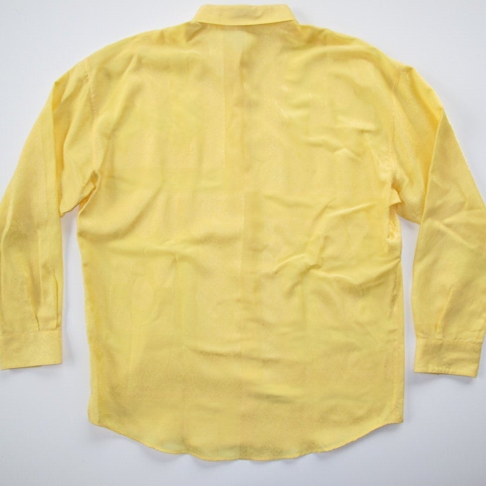Gianni Versace Vintage Iconic Men Shirt Jacquard Silk, Sz50 - poupishop