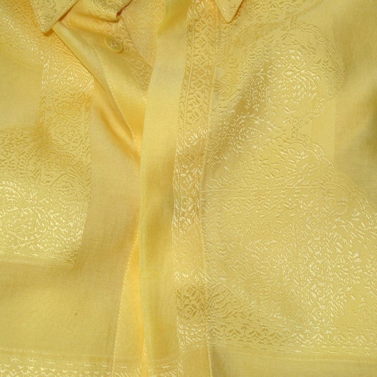 Gianni Versace Vintage Iconic Men Shirt Jacquard Silk, Sz50 - poupishop