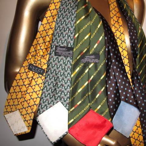 Gucci Vintage Couture Lot of 4 Silk Ties - poupishop