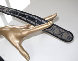 GUCCI Vintage Monogram Canvas & Leather Logo Belt - poupishop