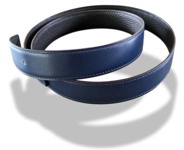 Hermes [103] 2018 Navy Box/Black Togo Reversible Leather Strap Belt 32 MM Sz 95, NIB! - poupishop