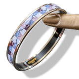Hermes [107] Pastel Enamel OPTIQUE CHAINE D'ANCRE PHW Narrow Bangle Bracelet Sz 070, BNIB! - poupishop