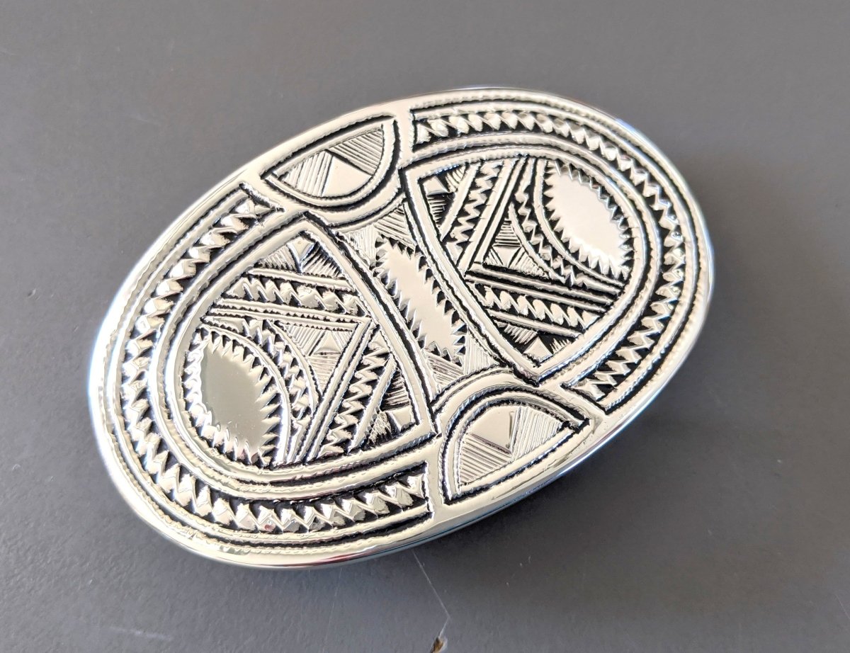 Hermes [11] AG Sterling Silver 925 TOUAREG TANDRIKA Belt Buckle H 32mm, BNIB! - poupishop