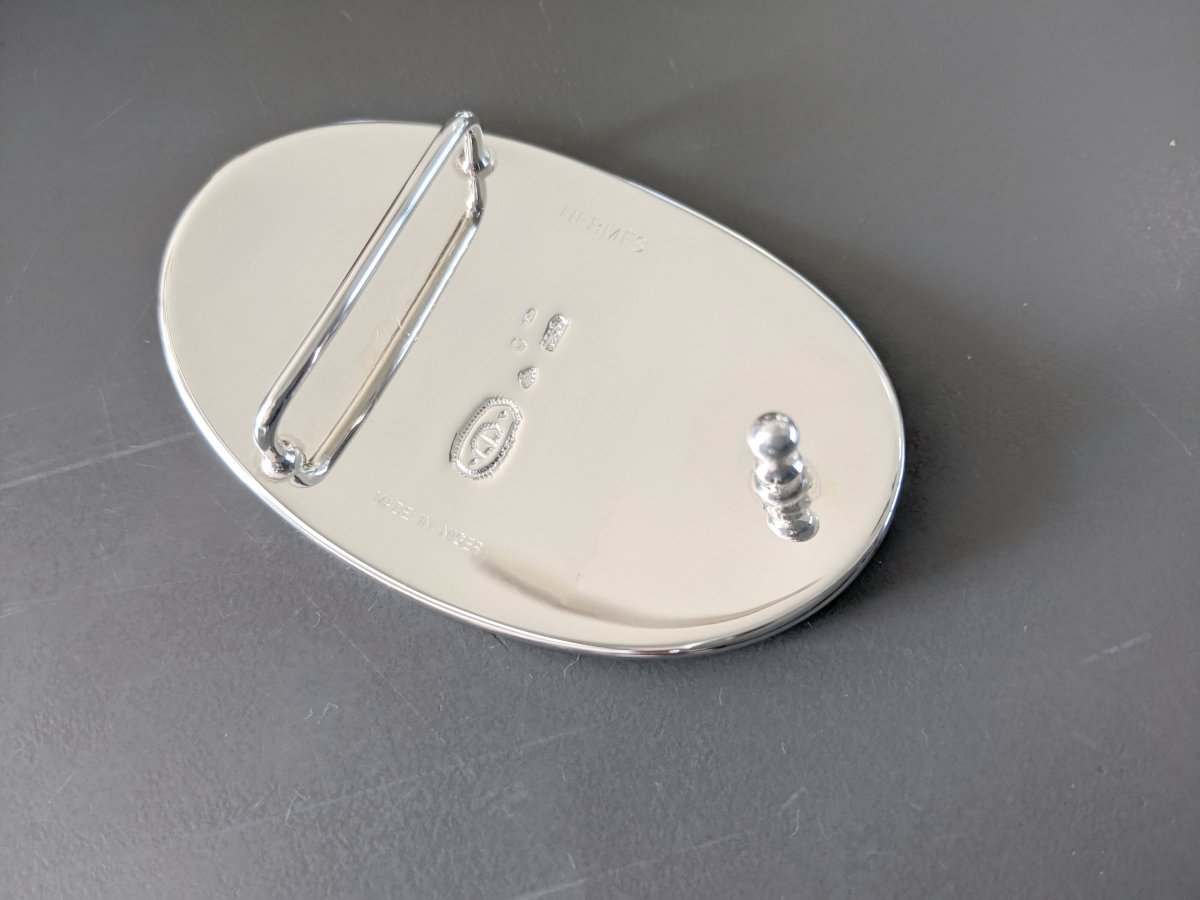 Hermes [11] AG Sterling Silver 925 TOUAREG TANDRIKA Belt Buckle H 32mm, BNIB! - poupishop