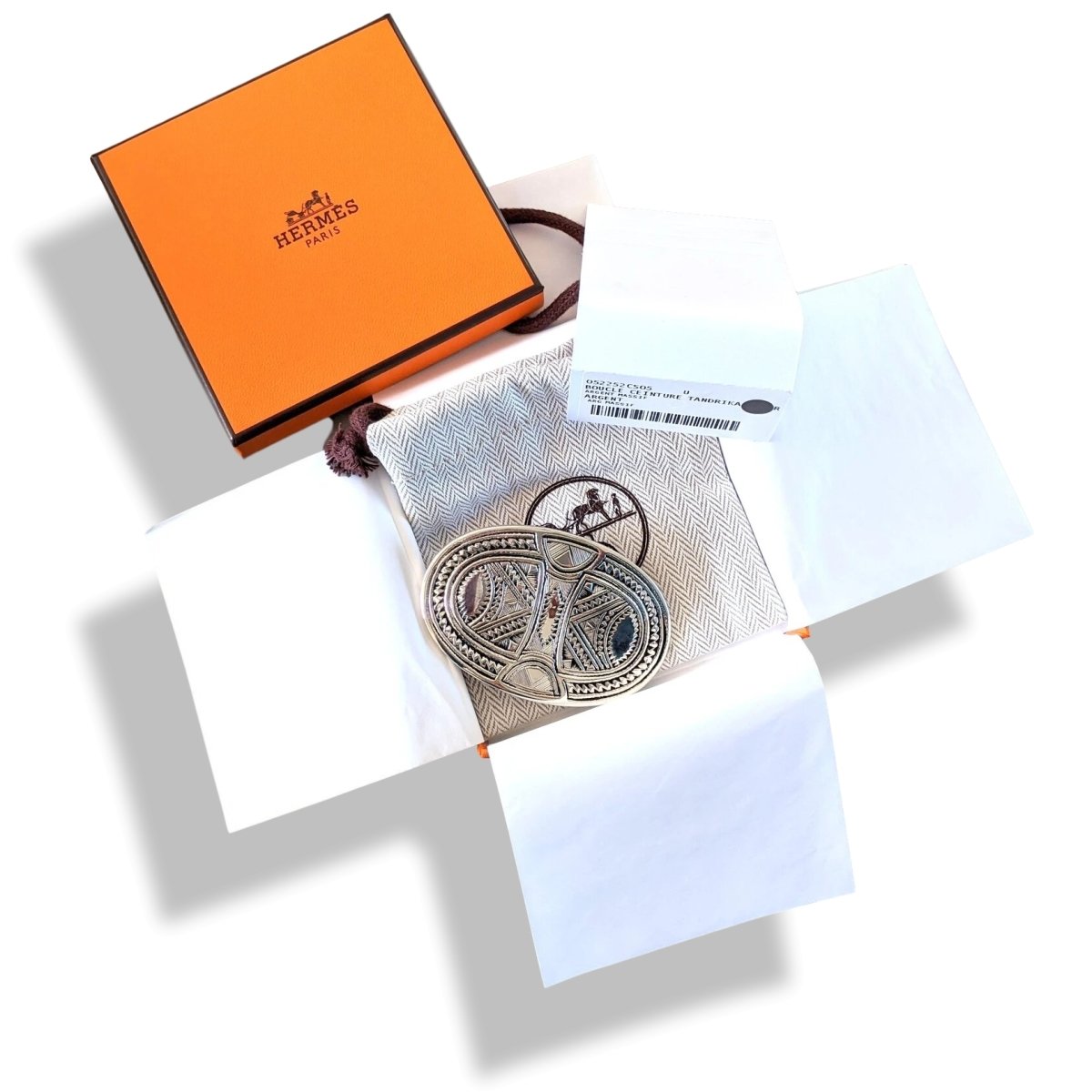 Hermes [11] AG Sterling Silver 925 TOUAREG TANDRIKA Belt Buckle H 32mm, BNIB! - poupishop