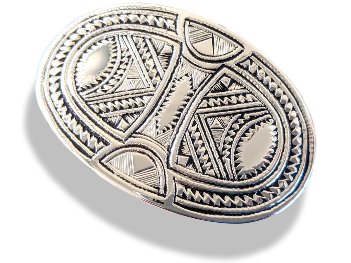 Hermes [11] AG Sterling Silver 925 TOUAREG TANDRIKA Belt Buckle H 32mm, BNIB! - poupishop