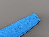 Hermes [112] Noir/Bleu Zanzibar Reversible Box/Togo Leather Strap Belt 32 mm, BNIB! - poupishop