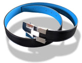 Hermes [112] Noir/Bleu Zanzibar Reversible Box/Togo Leather Strap Belt 32 mm, BNIB! - poupishop