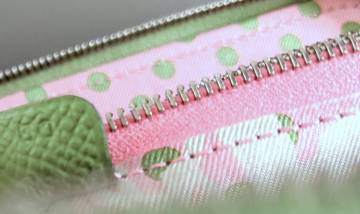 Hermes [114] Green Criquet/Pink Confettis Epsom/Barenia SILK' IN CLASSIC LONG WALLET, BNIB! - poupishop