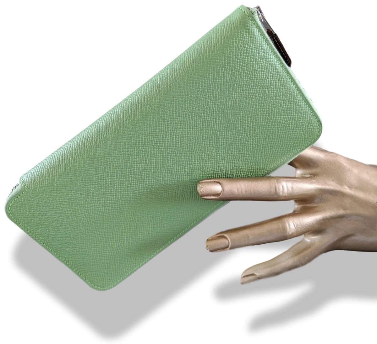 Hermes [114] Green Criquet/Pink Confettis Epsom/Barenia SILK' IN CLASSIC LONG WALLET, BNIB! - poupishop