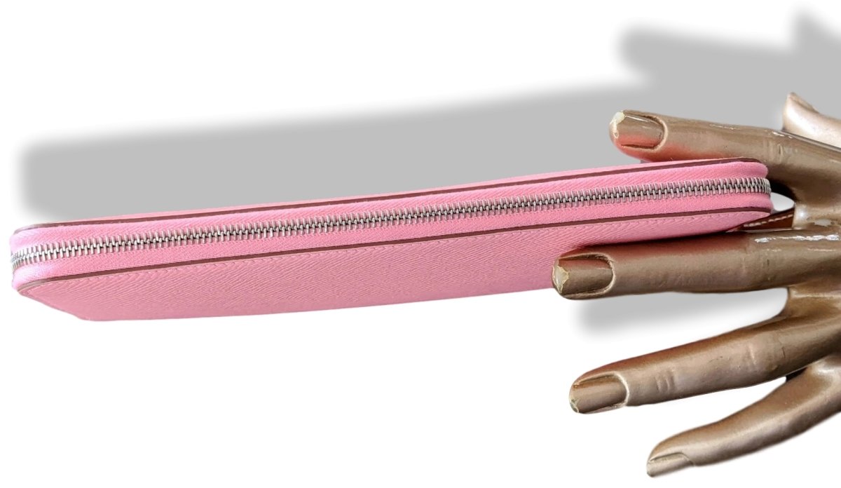 Hermes [114] Pink Confettis/Green Criquet Epsom/Barenia SILK' IN CLASSIC LONG WALLET, BNIB! - poupishop
