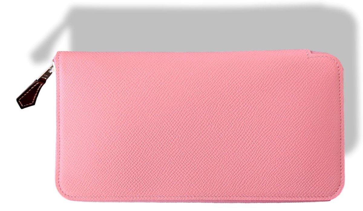 Hermes [114] Pink Confettis/Green Criquet Epsom/Barenia SILK' IN CLASSIC LONG WALLET, BNIB! - poupishop