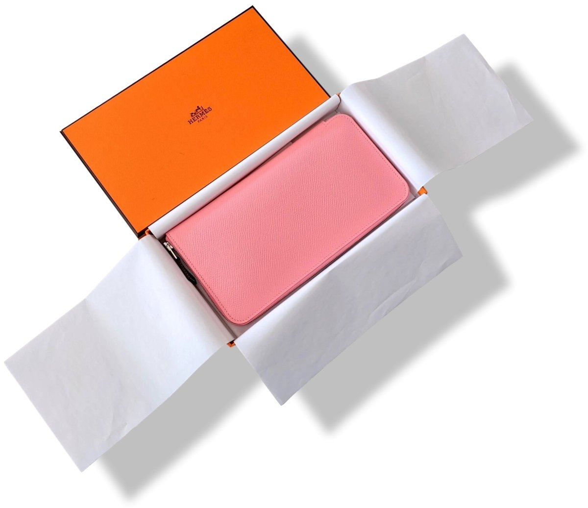 Hermes [114] Pink Confettis/Green Criquet Epsom/Barenia SILK' IN CLASSIC LONG WALLET, BNIB! - poupishop