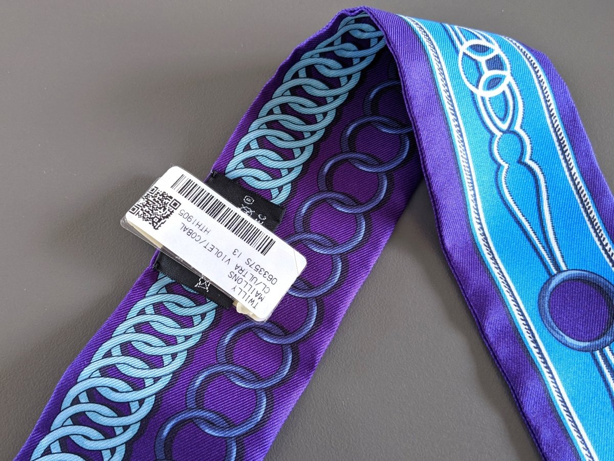 Hermes [115] Ultra Purple Cobalt MAILLONS by Caty Latham Twilly, NWTIB! - poupishop