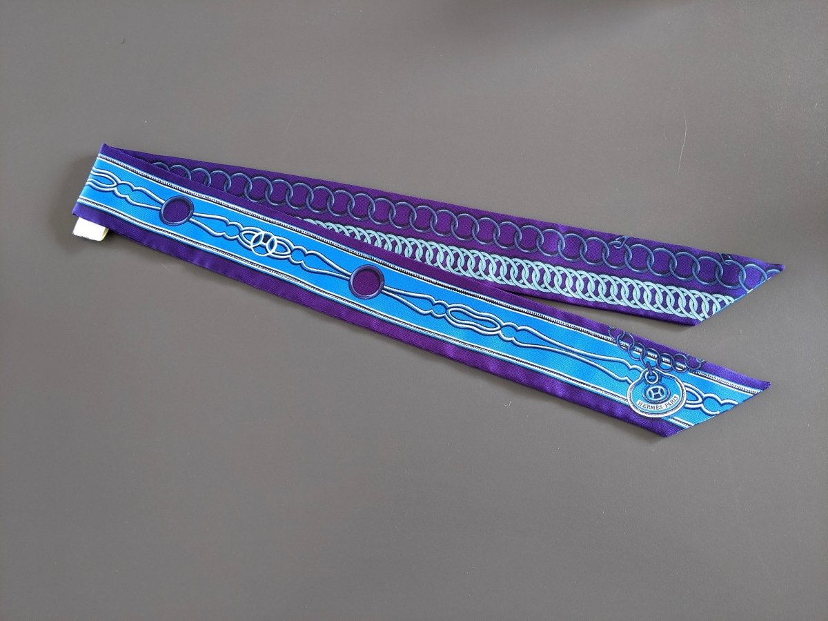 Hermes [115] Ultra Purple Cobalt MAILLONS by Caty Latham Twilly, NWTIB! - poupishop