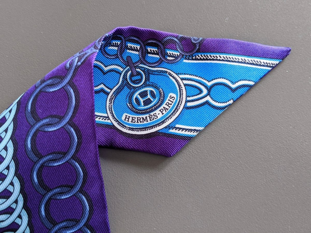 Hermes [115] Ultra Purple Cobalt MAILLONS by Caty Latham Twilly, NWTIB! - poupishop