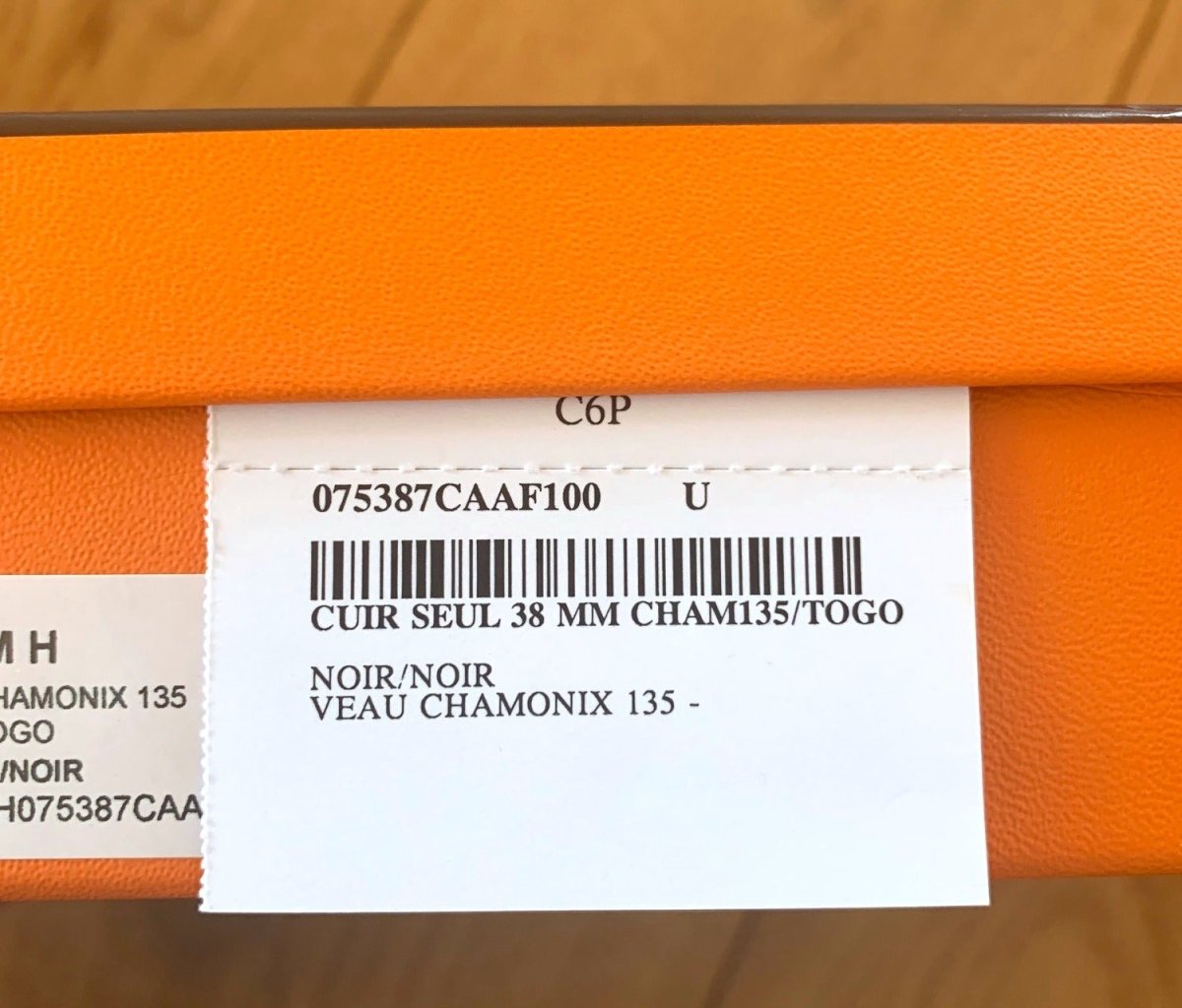 Hermes [117] Noir/Noir Veau Chamonix & Togo Reversible Leather Belt Strap 38 MM, BNWTIB! - poupishop