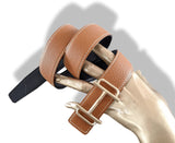 Hermes [12] 2003 Black Box/Gold Togo Reversible Leather Strap Belt 32 MM Sz75, NIB! - poupishop