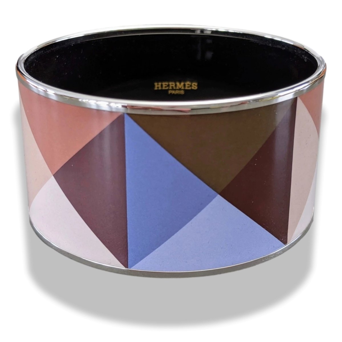 Hermes [120] Enamel CLOUS EN TROMPE L'OEIL PHW XL Bangle Bracelet Sz65, BNIB! - poupishop