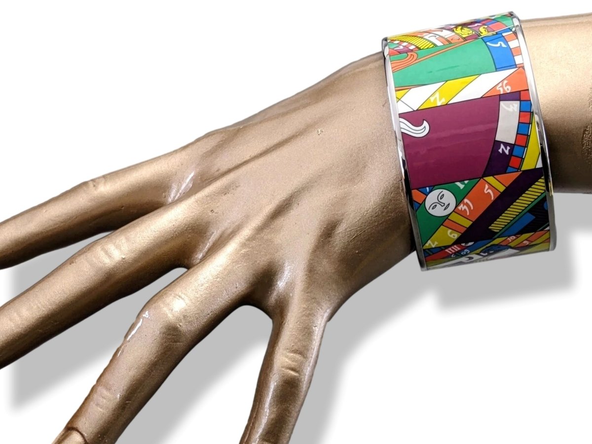 Hermes [123] 22-Fluo Enamel ASTROLOGIE NOUVELLE XL PHW Bangle Bracelet Sz 070, BNIB! - poupishop
