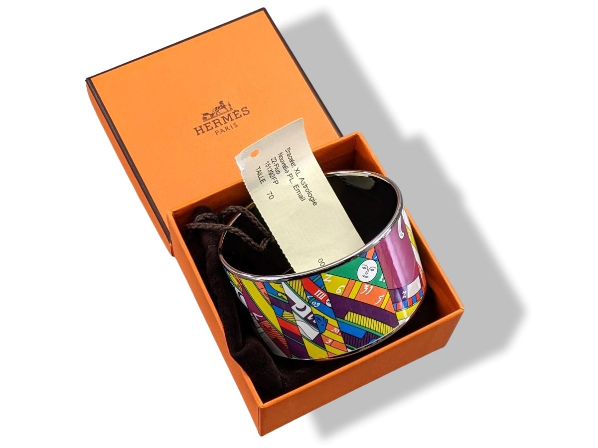 Hermes [123] 22-Fluo Enamel ASTROLOGIE NOUVELLE XL PHW Bangle
