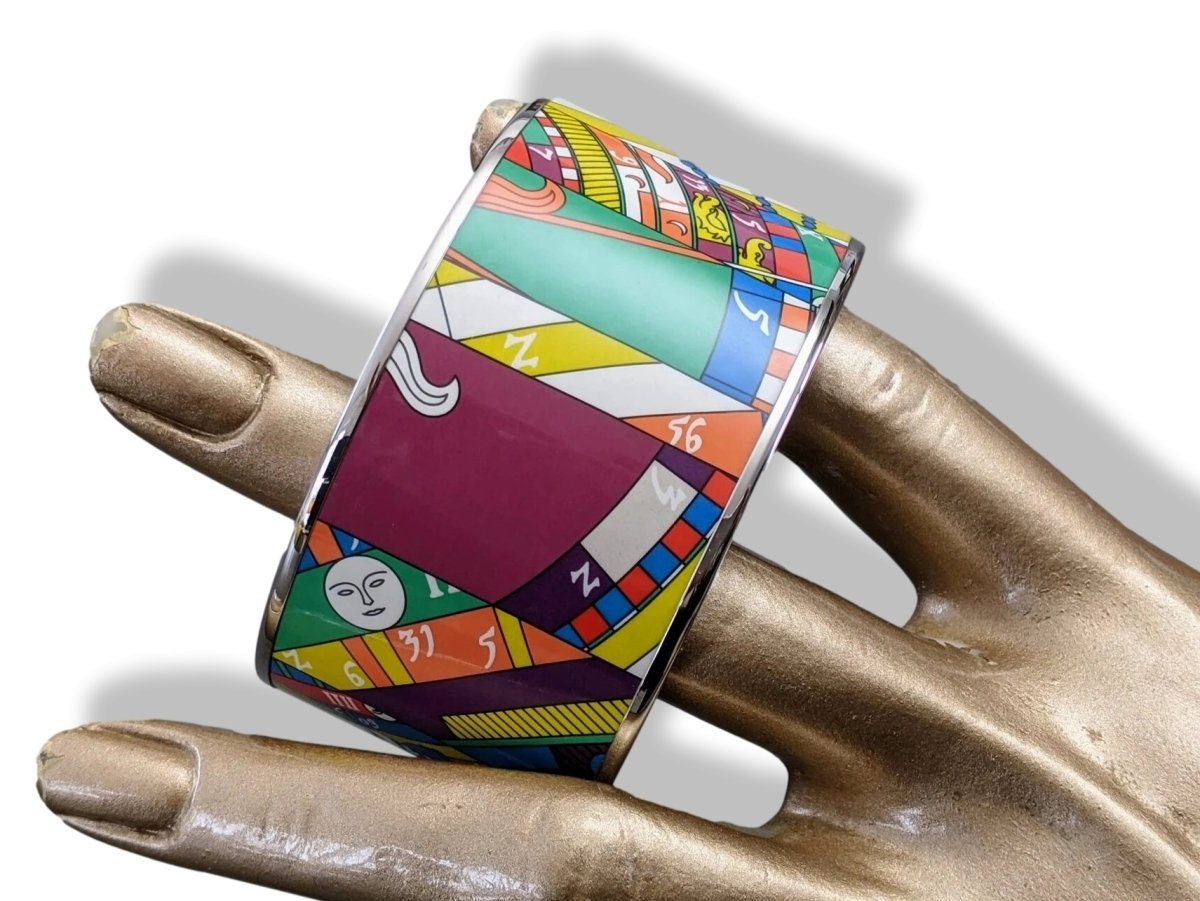 Hermes [123] 22-Fluo Enamel ASTROLOGIE NOUVELLE XL PHW Bangle Bracelet Sz 070, BNIB! - poupishop
