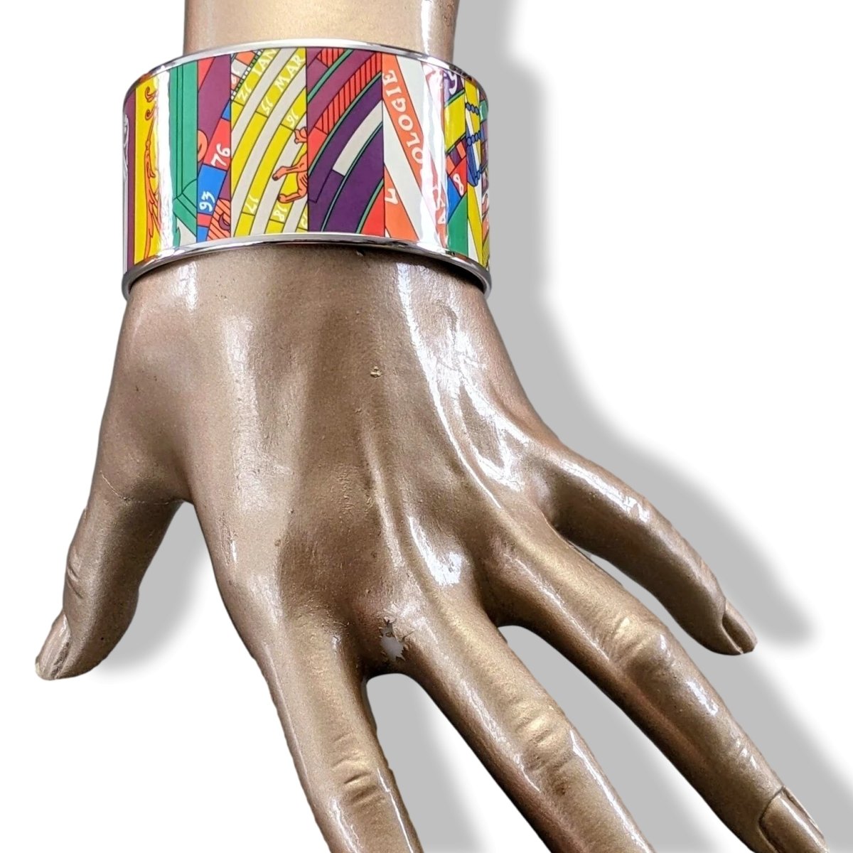 Hermes [123] 22-Fluo Enamel ASTROLOGIE NOUVELLE XL PHW Bangle Bracelet Sz 070, BNIB! - poupishop