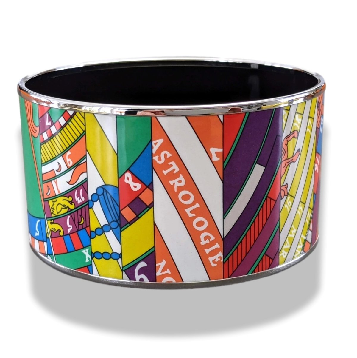 Hermes [123] 22-Fluo Enamel ASTROLOGIE NOUVELLE XL PHW Bangle Bracelet Sz 070, BNIB! - poupishop