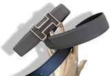 Hermes [123] Noir/Etain Chamonix/Togo Reversible Belt Strap 38 MM, BNWTIB! - poupishop