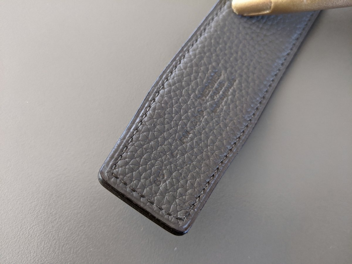 Hermes [123] Noir/Etain Chamonix/Togo Reversible Belt Strap 38 MM, BNWTIB! - poupishop