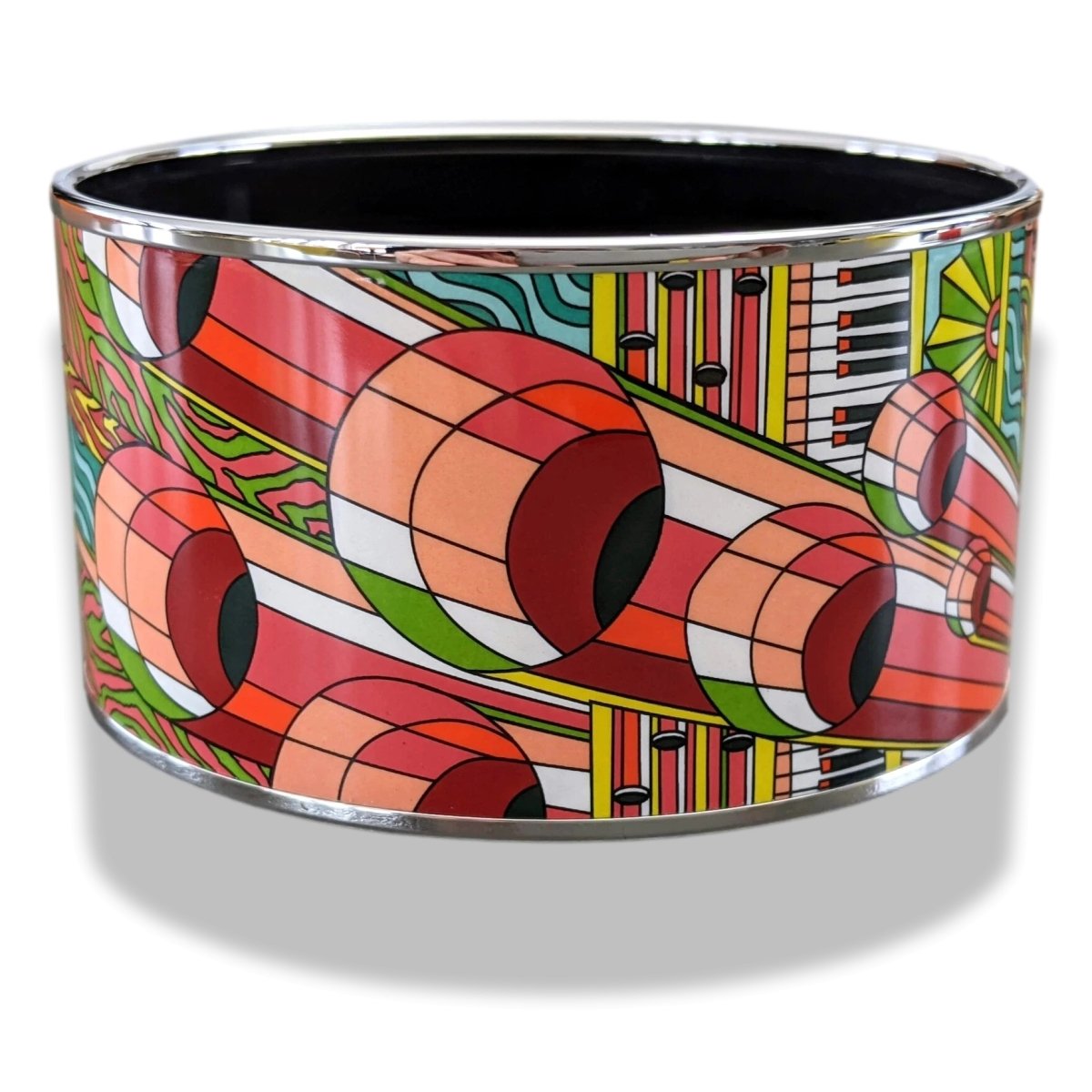 Hermes [124] 07-Luxuriant Enamel POINT D'ORGUE XL PHW Bangle Bracelet, BNIB! - poupishop