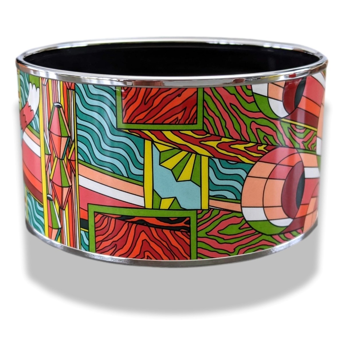 Hermes [124] 07-Luxuriant Enamel POINT D'ORGUE XL PHW Bangle Bracelet, BNIB! - poupishop