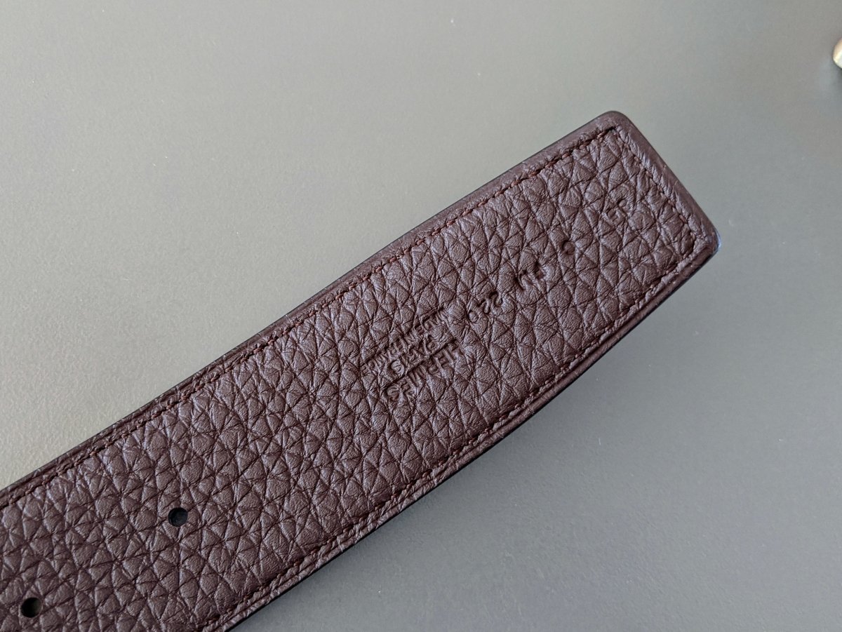 Hermes [125] Noir/Chocolat Chamonix/Togo Reversible Belt Strap 38 MM, BNWTIB! - poupishop
